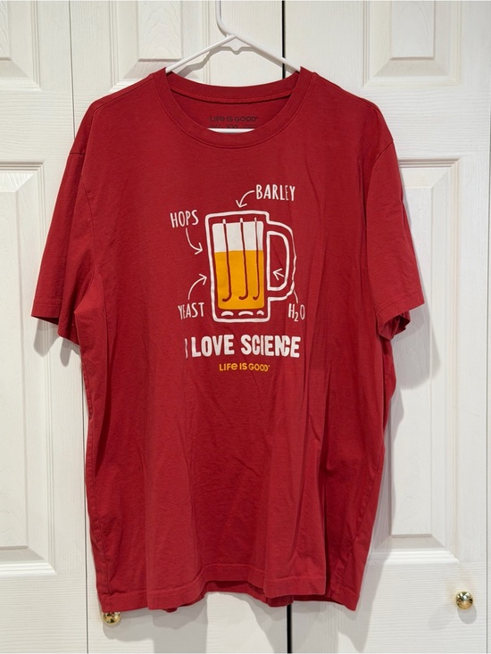 Life Is Good Other - Life Is Good Red 'I Love Science' Graphic Tee